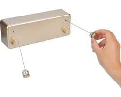 JGS ® Uittrekbare waslijn voor gebruik binnenshuis, met 2 stuks, 4 meter touw, 15 kg, hoge belastbaarheid, telescopische wanddroger, intrekbare wandmontage, waslijn, wandwaslijn, wandwasdroger voor binnen