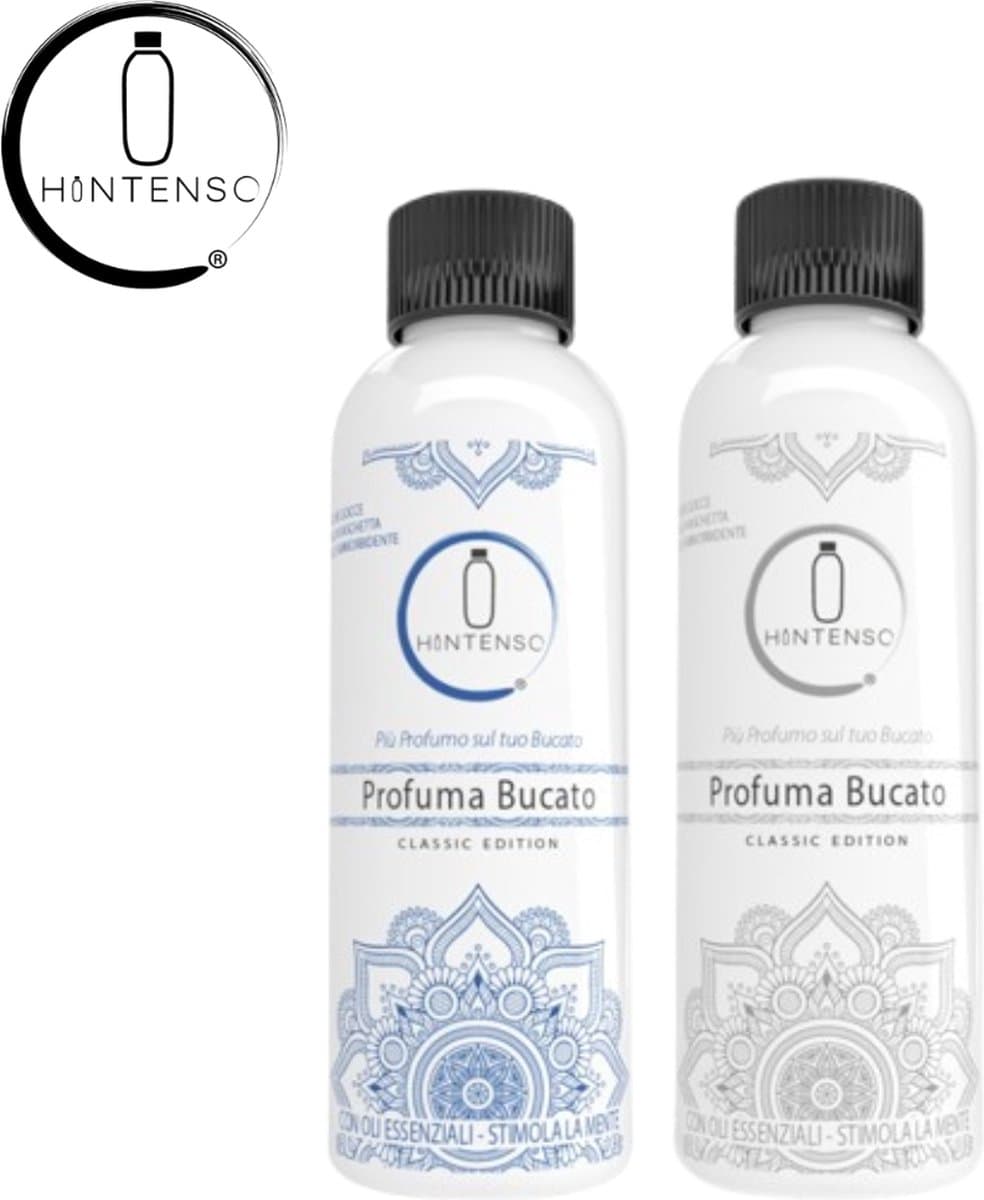 Wasparfum Hintenso Blue 500ml + Wasparfum Hintenso White 500ml - 140 Wasbeurten - Proefpakket - Inclusief 1 gratis tester - Frisse was - Heerlijke geur - Textielverfrisser – WasveWasberzachter – Bloemen - Wasparfum - Wasmachine — afbeelding 1