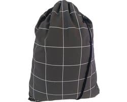 Katoenen waszak -XL - met trekkoord - grijs ruit