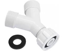 Y stuk kraan splitter - 3/4" - wasmachinekraan splitter - y stuk aanvoer kraan - waterverdeler 2 weg - pp - afvoer en aanvoer kraan splitte