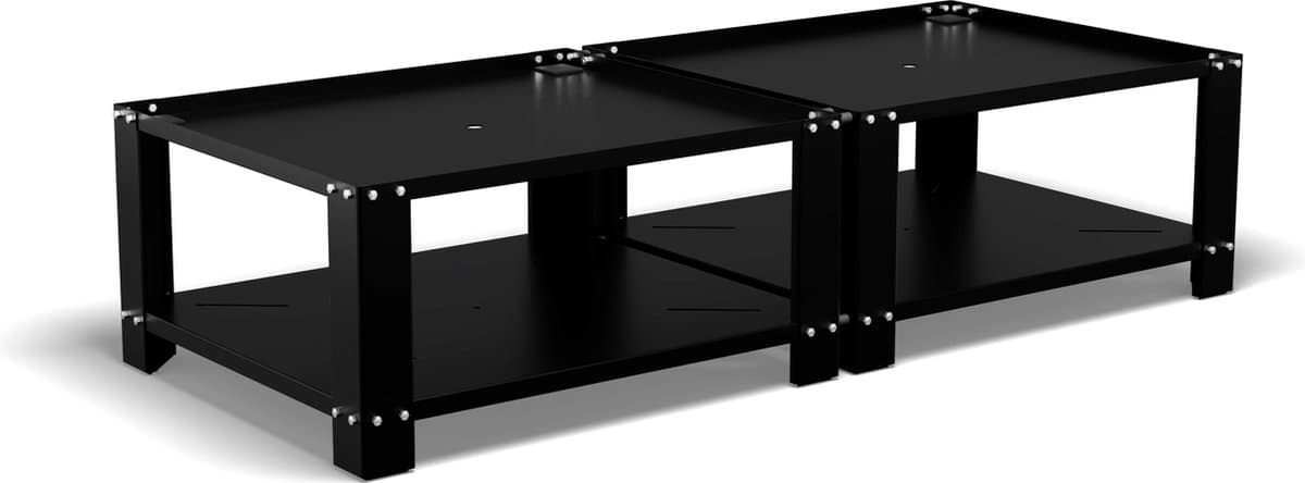 Bodo® - Wasmachine Verhoger - Dubbel - Kast - Ombouw met Plank - Zwart - 127x54x31cm — afbeelding 1
