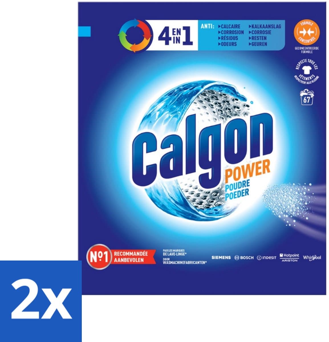 Calgon - Wasmachinereiniger - Tegen Kalkaanslag / Corrosie / Wasmiddelresten / Geuren - 67 Wasbeurten - Voordeelverpakking - 2 stuks — afbeelding 1