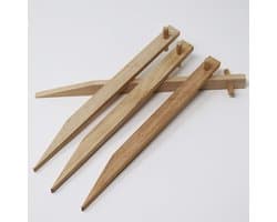 Houten Grondankers - Houten Pinnen - Bodemvastlegging Tuin - FSC Gecertificeerd Beukenhout - 30cm Lengte - Bruin