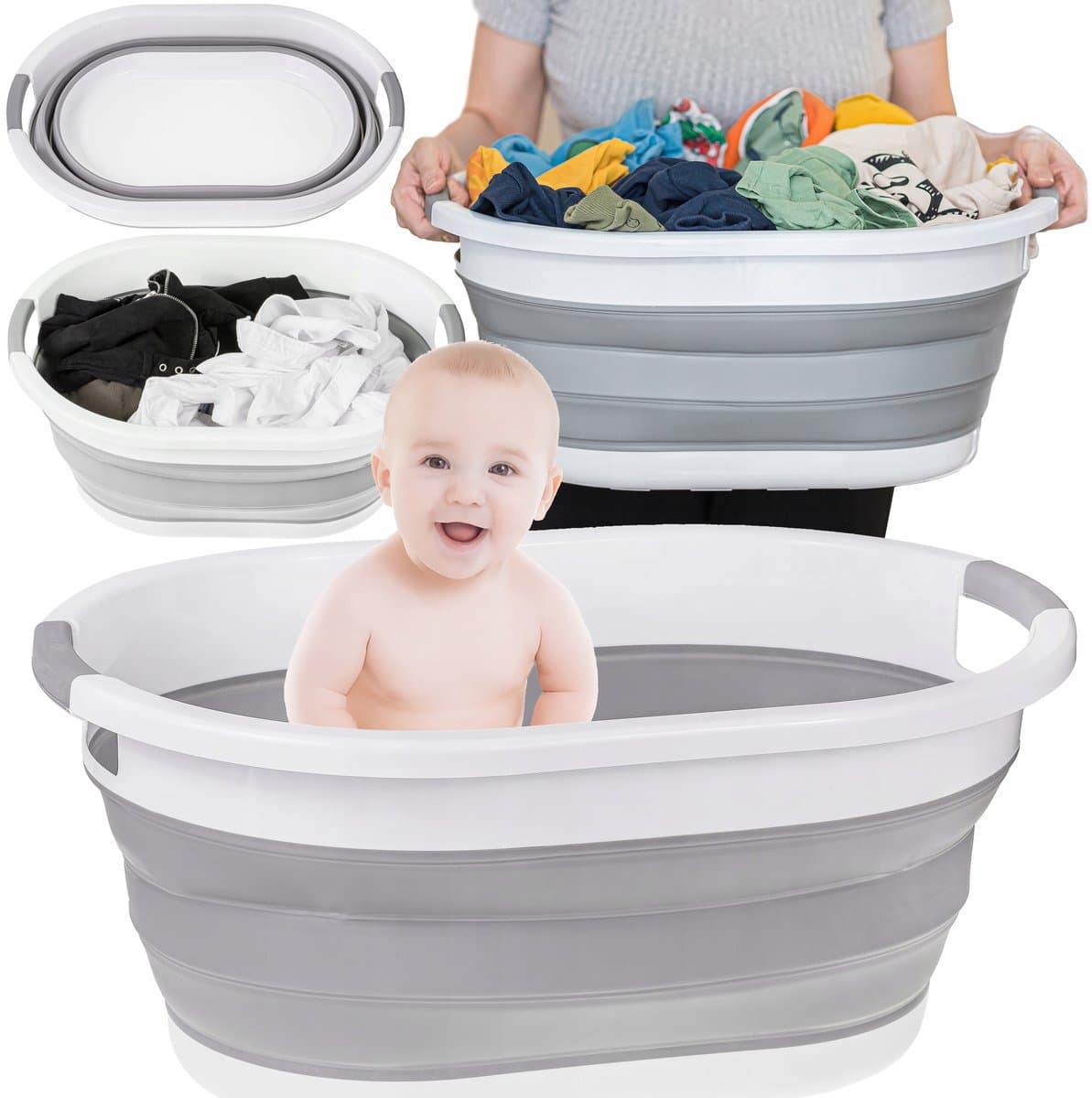 BK - Opvouwbare Wasmand - Silicoon - 25L - 960g — afbeelding 1