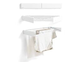 Wanddroogrek - Inklapbaar - Wasrek Hangend - Droogrek Muur - Wasrek Uitschuifbaar - Roestbestendig - Voor binnen en buiten - extra strak design - 80 cm