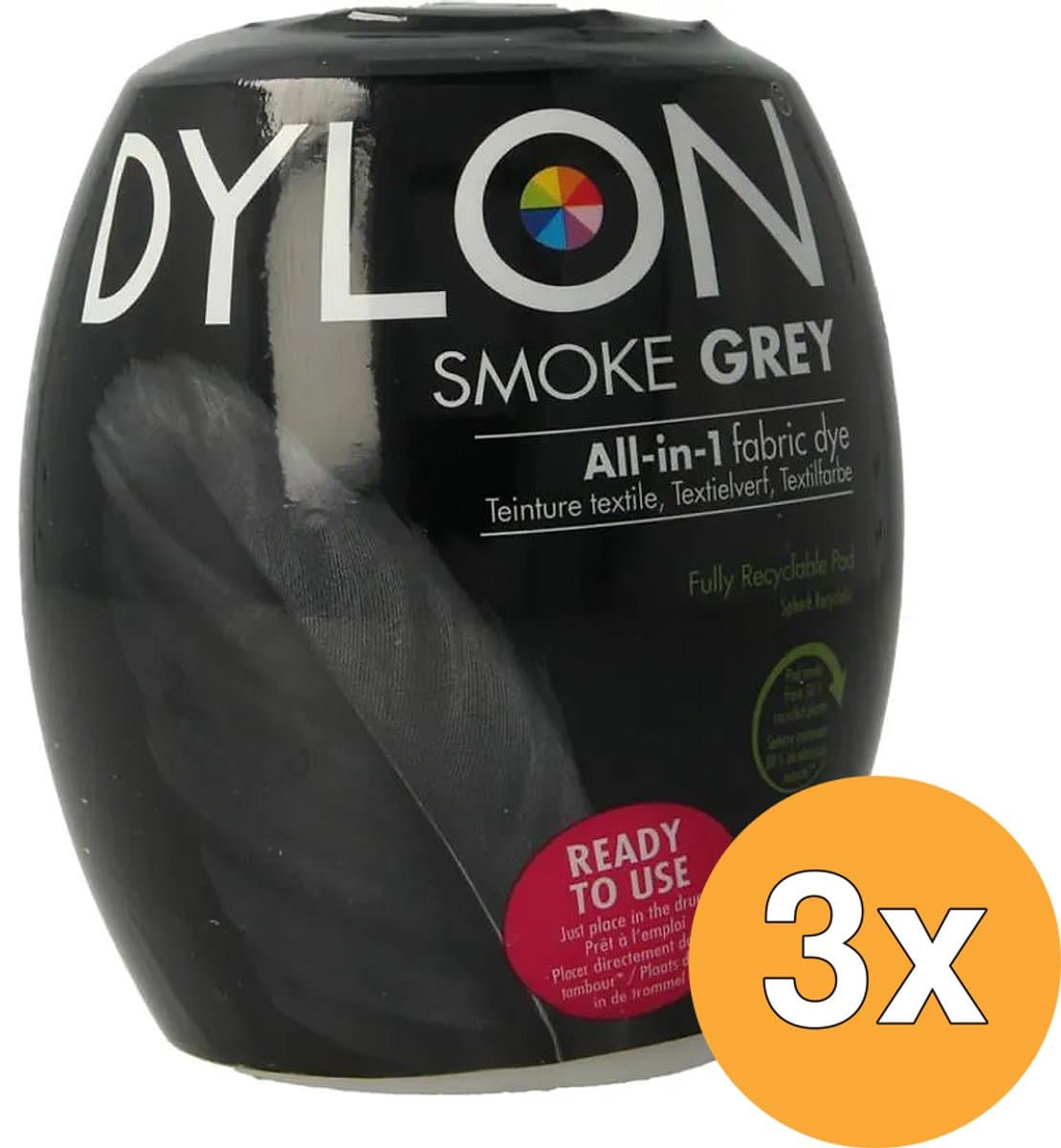 Dylon Textielverf Smoke Grey - 3 x 350 gr - Voordeelverpakking — afbeelding 1