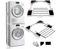 Luxevi Universeel Tussenstuk Wasmachine en Droger - Inclusief droogrek - Stapelkit Wasmachine Droger - Universeel - Wit — afbeelding 1