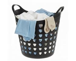 Excellent Houseware Flexibele wasmand - zwart - 26 liter - kunststof - 40 x 41 cm