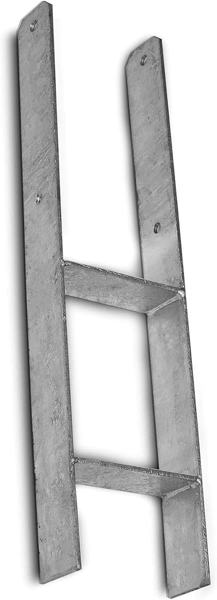 H-anker Paaldrager - Paalanker H-drager - Stevig Fundament Bouwen - Thermisch Verzinkt Staal - 600mm Lengte 91mm Vork — afbeelding 1