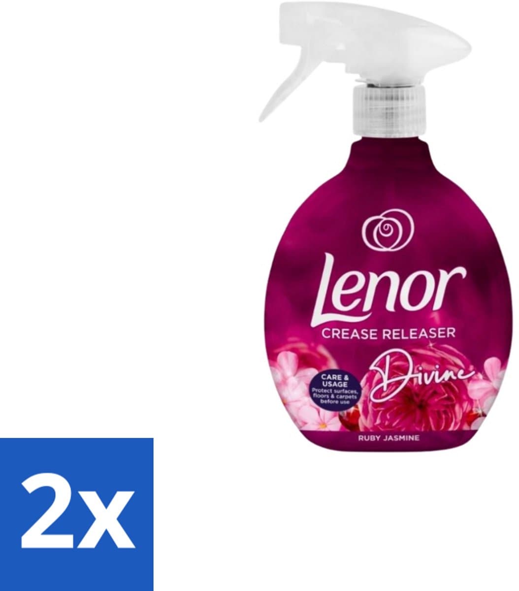 Lenor – Crease Releaser Spray – Divine Ruby Jasmine – Kreukverwijderaar & Textielverfrisser – 500 ml - Voordeelverpakking - 2 stuks — afbeelding 1