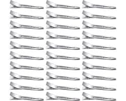 30x Zilveren Krokodillenhaarspeldjes Metaal 5.5 cm voor Kapsels