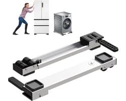 Verstelbaar Onderstel met Wielen voor Wasmachine, Droger of Koelkast (50-80 cm)
