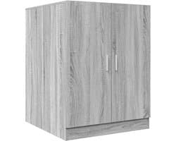 Wasmachinekast - Badkamerkast - Wasmachine opbergen - Dubbele deuren - 71x71.5x91.5cm - Grijs Sonoma