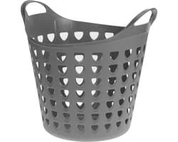 Flexibele wasmand - 26 liter - kunststof - grijs - D45 x H40 cm — afbeelding 1