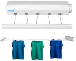 Telescopische Intrekbare Waslijn - Indoor Outdoor Wandmontage Wasdroger Lijn - Wandmontage Kleding Hangende Lijn met 5 Ropes washing line