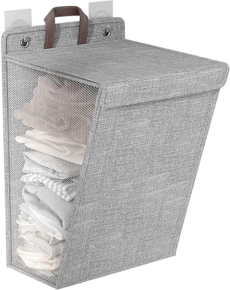 Smalle Wasmand met Deksel - Opvouwbare Mand Vuile Was - 48*36*12cm - vuile wasmand - afneembare zak - voor wasruimte, slaapkamer - camping wasmand - Reisgoederen - Plooimand — afbeelding 1