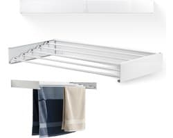 Goodly® High quality Wanddroogrek - Droogrek muur inklapbaar - Wasrek - Wasdroogrek buiten - QUALITY 6m - drooglijn - Wit