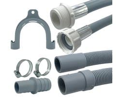 Fixem® - 1.5M Verlengslang set voor wasmachine en vaatwasser - toevoerslang en afvoerslang verlengset - inclusief afvoerverbindingsstuk 19mm x 21mm en slangklemmen