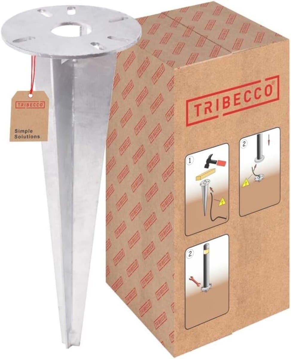 Grondanker voor tuinen - Ø 116 x 300 mm met kabeldoorvoer - Gegalvaniseerd staal — afbeelding 1