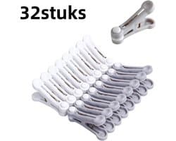 32 stuks - Wasknijpers - Sokkenknijpers - Winddichte knijpers - Geschikt voor wasknijpers, onzichtbare knijpers, huishoudelijke kledingknijpers - Grijs, wit
