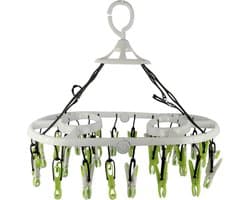 Laguelle Droogmolen met 30 Antislip Wasknijpers - Wit en Groen - 34 x 48,5cm