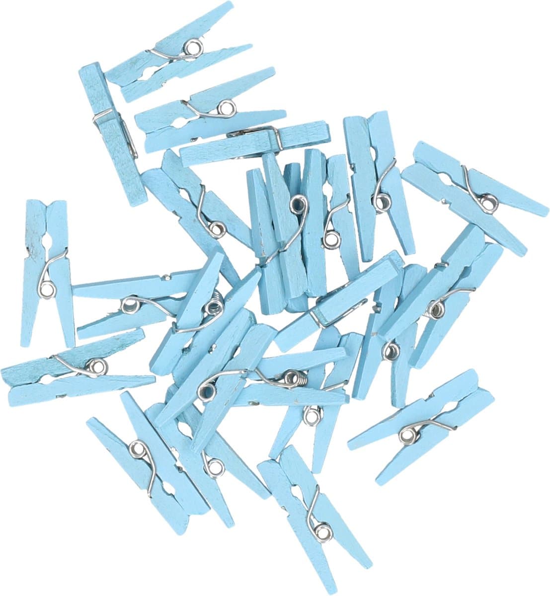 Mini knijpers blauw - 24x - Geboorte jongen - 2,5 cm - Kaartjes ophangen knijpertjes — afbeelding 1