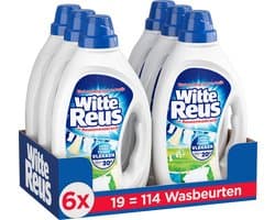 Witte Reus Gel - Vloeibaar Wasmiddel - Witte Was - Voordeelverpakking - 6 x 19 Wasbeurten