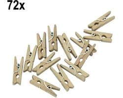 72x Mini Houten Knijpers Goud