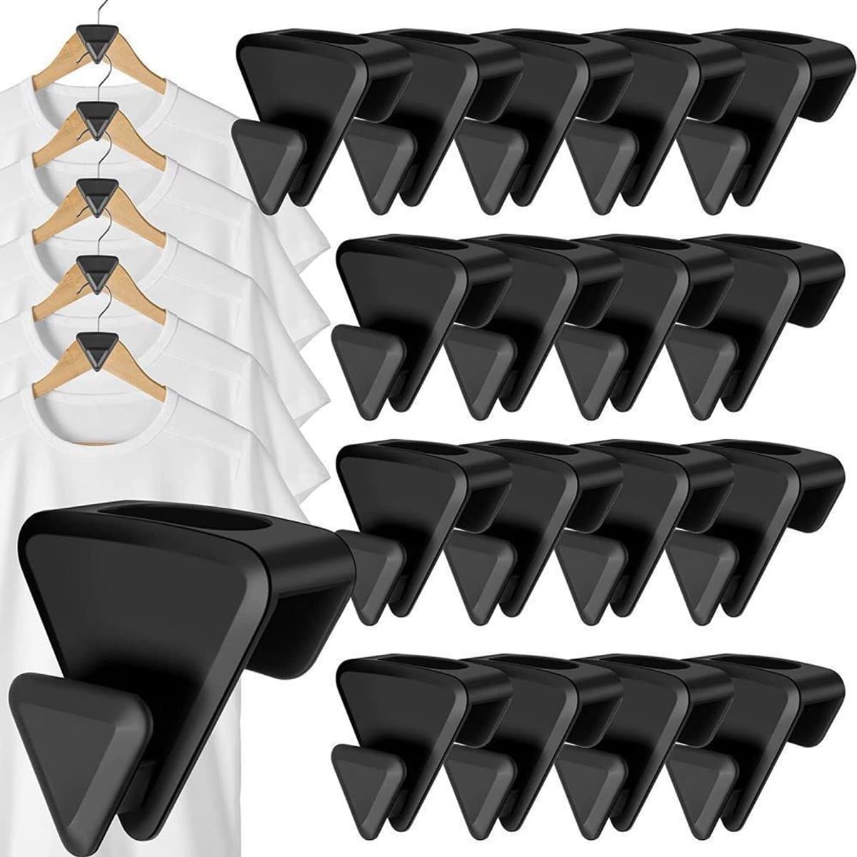 Daity 18 Pack - Hangerverbindingshaken - hangerverlenghaken - kunststof hangerverbindingshaken - geschikt voor het organiseren en opbergen van uw kledingkast. — afbeelding 1