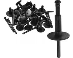 Allecta - 50 stuks kunststof wielkastbevestiging en bekleding clips (zwart) - Auto bumperklinknagels voor carrosseriereparatie.