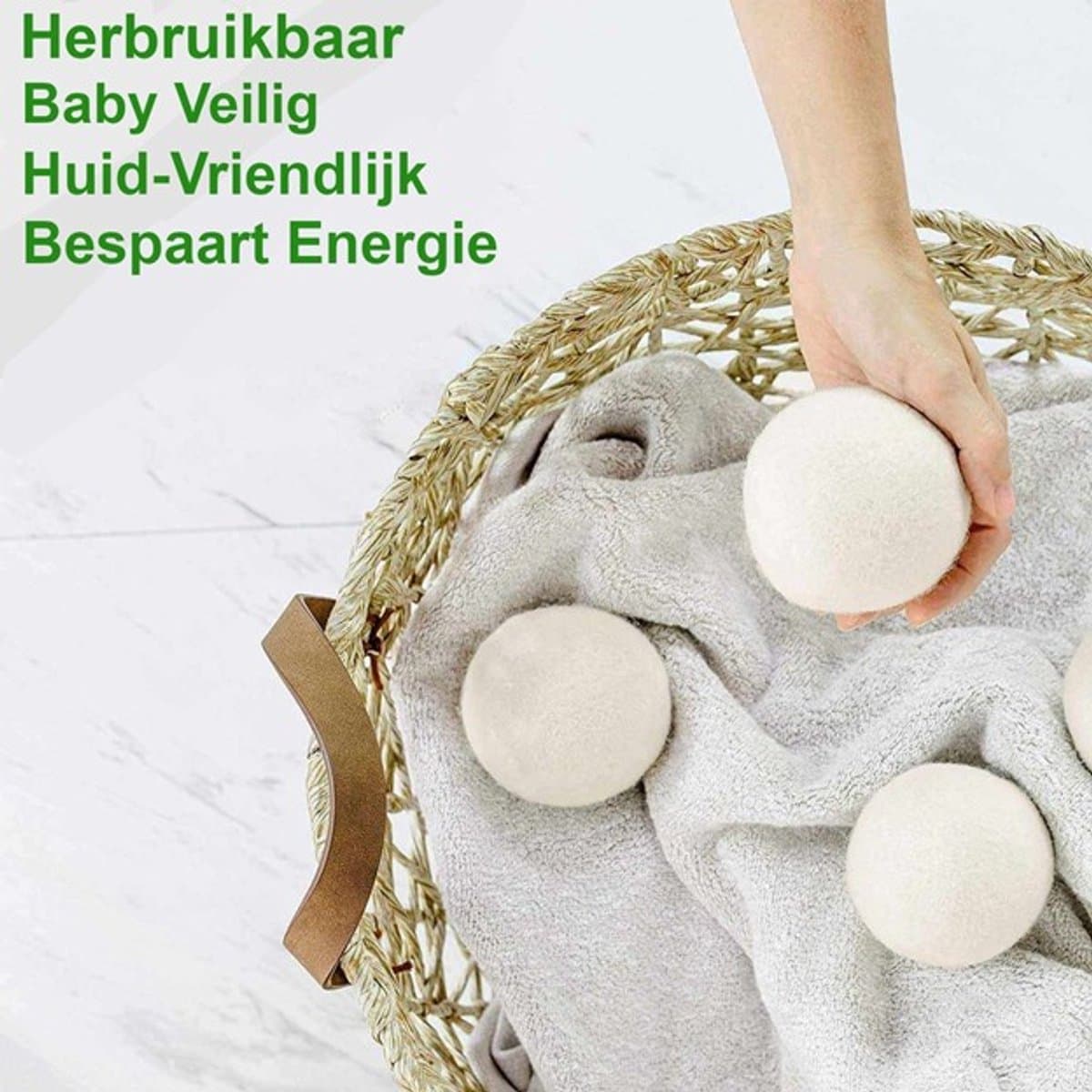 3 Stuks Wollen droogballen voor wasdrogers — afbeelding 1
