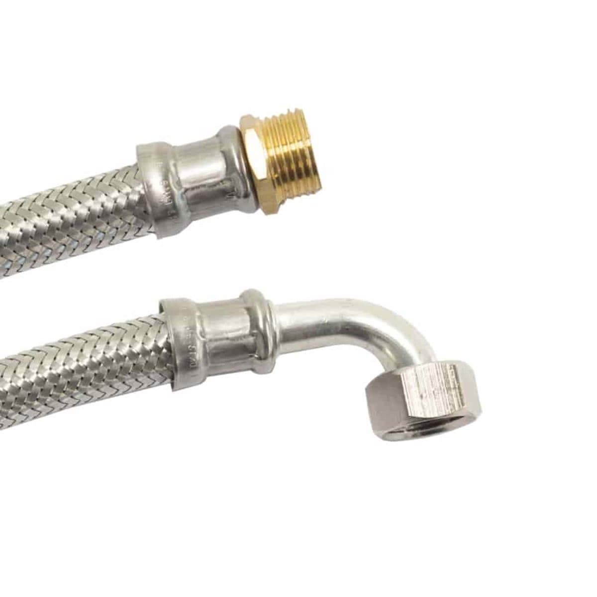 RVS Waterslang DN13, 1/2", Flexibele Waterslang met Bocht — afbeelding 1