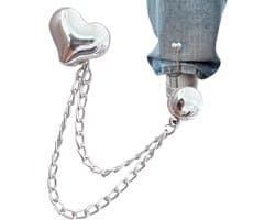 Broekklem - broekclip - broek clip - broek klem - Kleding Clip - 1 stuks - broekspijp clip - broekspijp verkorter - Bevestigingsclip voor broekspijp - Magnetisch - wasknijpers - Antislip Vaste Gesp - Zilver — afbeelding 1
