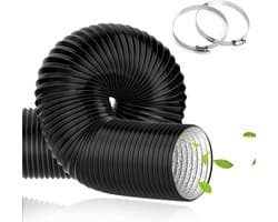Flexibele Afvoerslang Ø 100 mm Lengte 1 tot 5 meter PVC Aluminium - Inclusief 2 Klemmen