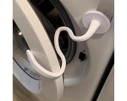 Deurbeugel voor wasmachine - begrenzer - anti-botsingsgesp - magnetische sluiting - wasmachineaccessoire - geschikt voor wasmachineventilatie - houdt droog - wit - 6,6*43,3 cm