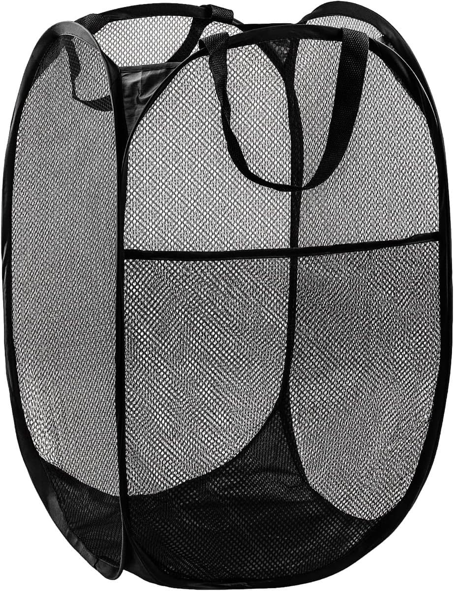 Opvouwbare Wasmand - Grote opvouwbare wasmand - Grote Capaciteit Vieze Kleding Opberging - Opbergmand voor vuile was - Geschikt voor Wassen, Badkamer, Kinderkamer, Studentenkamer of Reizen - 36×36×58cm - Zwart — afbeelding 1