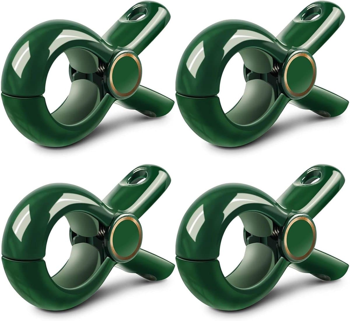 4 Stuks - Kunststof Wasknijpers - Wasknijpers - Grote Badhanddoekklem - Strandhanddoekklem - Winddichte Handdoekklem - Kledingklem - Sterke Handdoekklem - Groen — afbeelding 1
