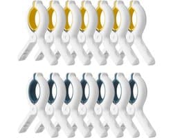 12 Stuks - Wasknijpers - Winddichte Handdoekklem - Grote badhanddoekklem - Droogrek knijpers - Wasrek knijpers - Kunststof Wasknijpers - Binnen en buiten - Multicolor — afbeelding 1