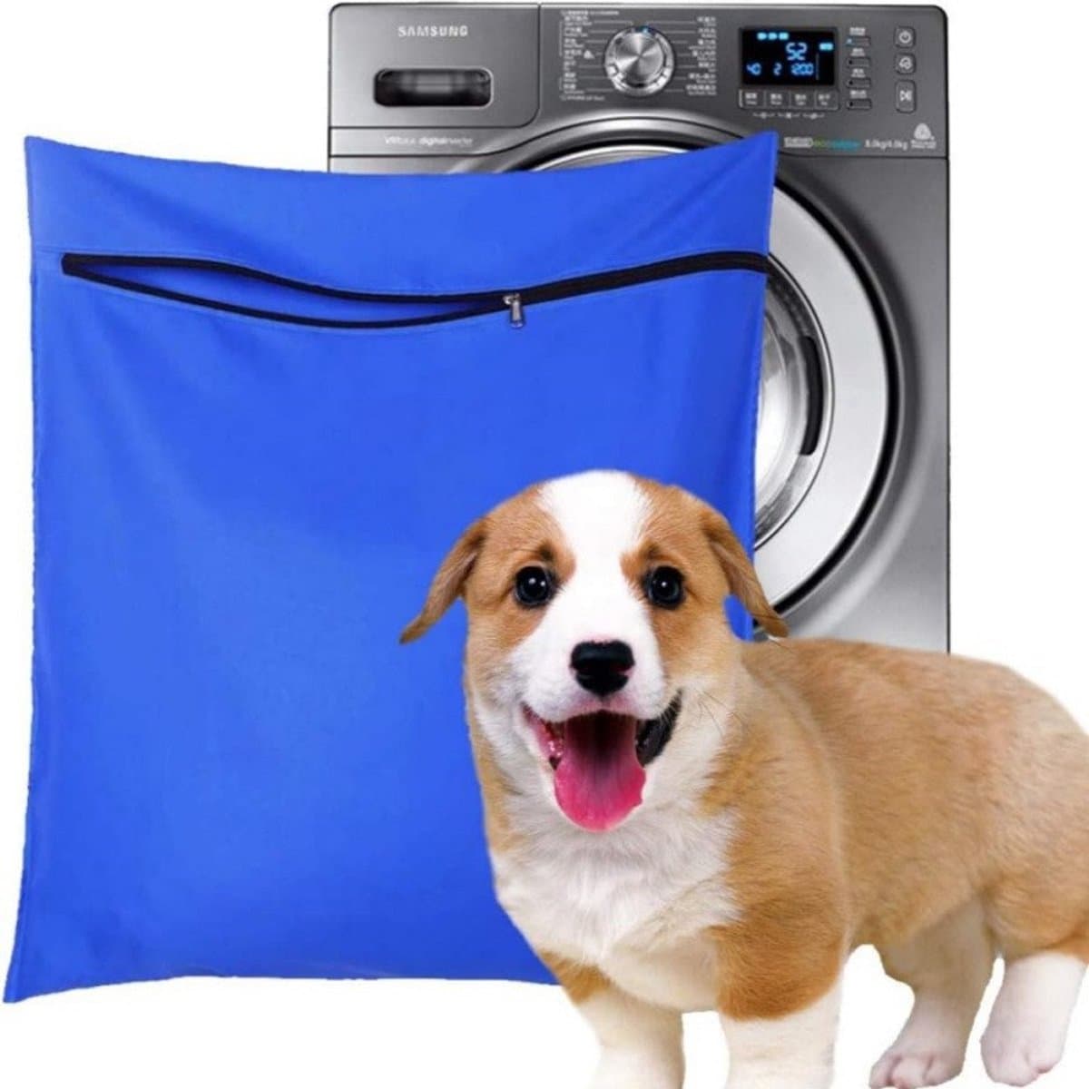 Twill polyester stof, geborduurde waszak voor huisdieren, was- en verzorgingstas, wasmachine tas, opbergtas, 65*70cm — afbeelding 1