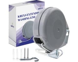 Krexs Waslijn Uittrekbaar - Waslijndraad - 15 meter - Wasdraad - Uittrekbare Waslijn – Roldrooglijn - Ruimtebesparend — afbeelding 1