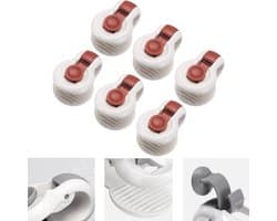 Stevige Dekbed clips - Dekbedclips - Dekbed Knijpers - Clip Dekbedovertrek - 6 stuks - Wit / Rood