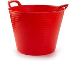 Plasticforte Flexibele emmer/kuip - rood - 42 liter - ECO kunststof - rond - 38 x 45 cm