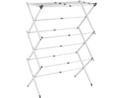 Opvouwbaar droogrek – Uitschuifbaar – Opvouwbaar - Droogtoren – Wasrek - 37x105x75cm – Grijs