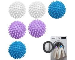 6 stuks wasballen voor wasmachine, drogerballen, wasballen voor donsjacks, herbruikbare drogerbal, wasdrogerbal voor thuisreiniging