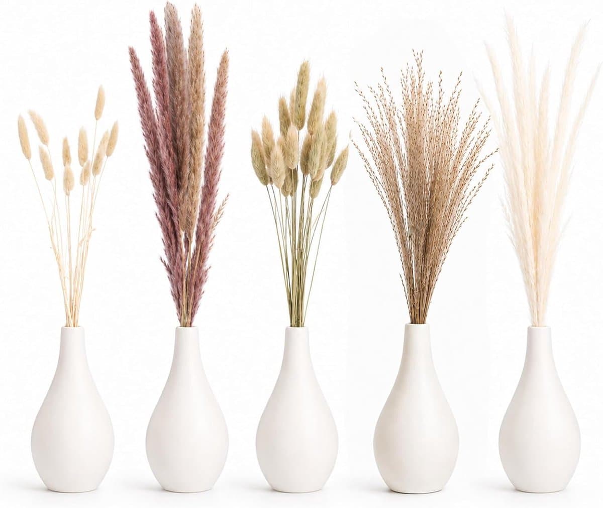 Gedroogde pampasbloemen, natuurlijk, boho-stijl, tafeldecoratie voor bruiloft, huis, woonkamer, vaas, rustiek feest, babyshower en binnen — afbeelding 1