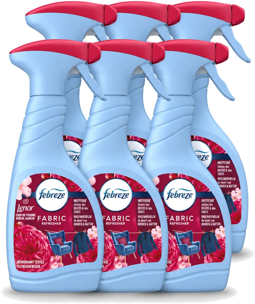 6 x Febreze – Textielspray – Robijn Jasmijn – 500 ml - Voordeelverpakking - 6 stuks — afbeelding 1