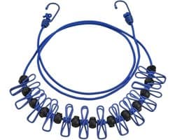 Draagbare Waslijn - Reis Waslijn - Kleding Drogen - Winddicht Elastisch - 1.8 Meter - Blauw