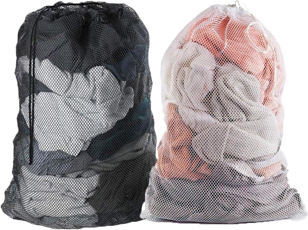 Grote Waszak van Mesh, 60 x 90 cm, Herbruikbare Waszak met Trekkoord, Geschikt voor Kleding, Trousers en Hemden — afbeelding 1