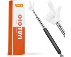 Uittrekbare Indexstok 21-68 cm - RVS Zwart - Flexibel en Ideaal voor de Klas - ShopVlot