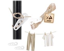Waslijn Set - Droogkoord - Kleding Drogen - Stalen Kern - 4x 10 Meter - Transparant